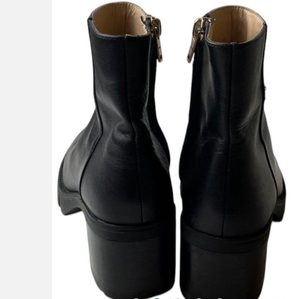 NWOT Coach “Chrissy” Black Leather Heeled Ankle Booties Size 7 - Picture 3 of 13